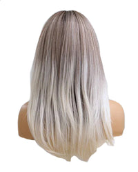 Long Straight Ombre Blonde Cosplay Wig with Bangs