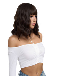 Short Wavy Synthetic Wig With Bangs - ABHAIR