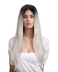 Gray Mix Ombre 22" Straight Synthetic Lace Front Wig