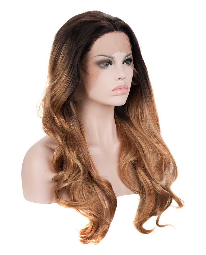 Dark Brown Ombre 20" Wavy Wig