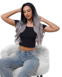 Gray Mix Ombre 22" Body Wave Wig