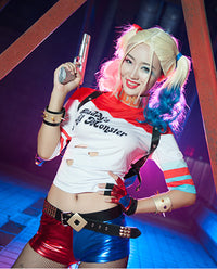 Harley Quinn Pink Blue Cosplay Synthetic Wig