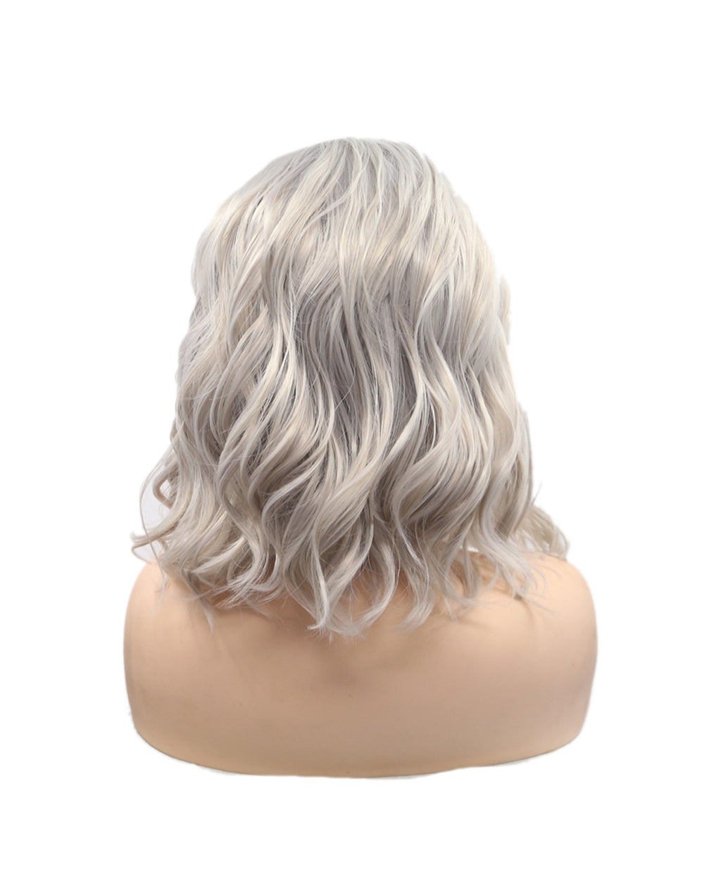 14"  Grey Short Curly Synthetic Lace Front Wig