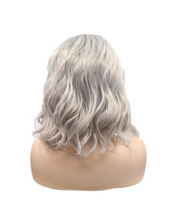 14"  Grey Short Curly Synthetic Lace Front Wig