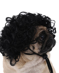 Synthetic Short Curly Pet Wigs with Adjustable Straps Funny Dog Cosplay Curly Hair Cat Wigs - ABHAIR