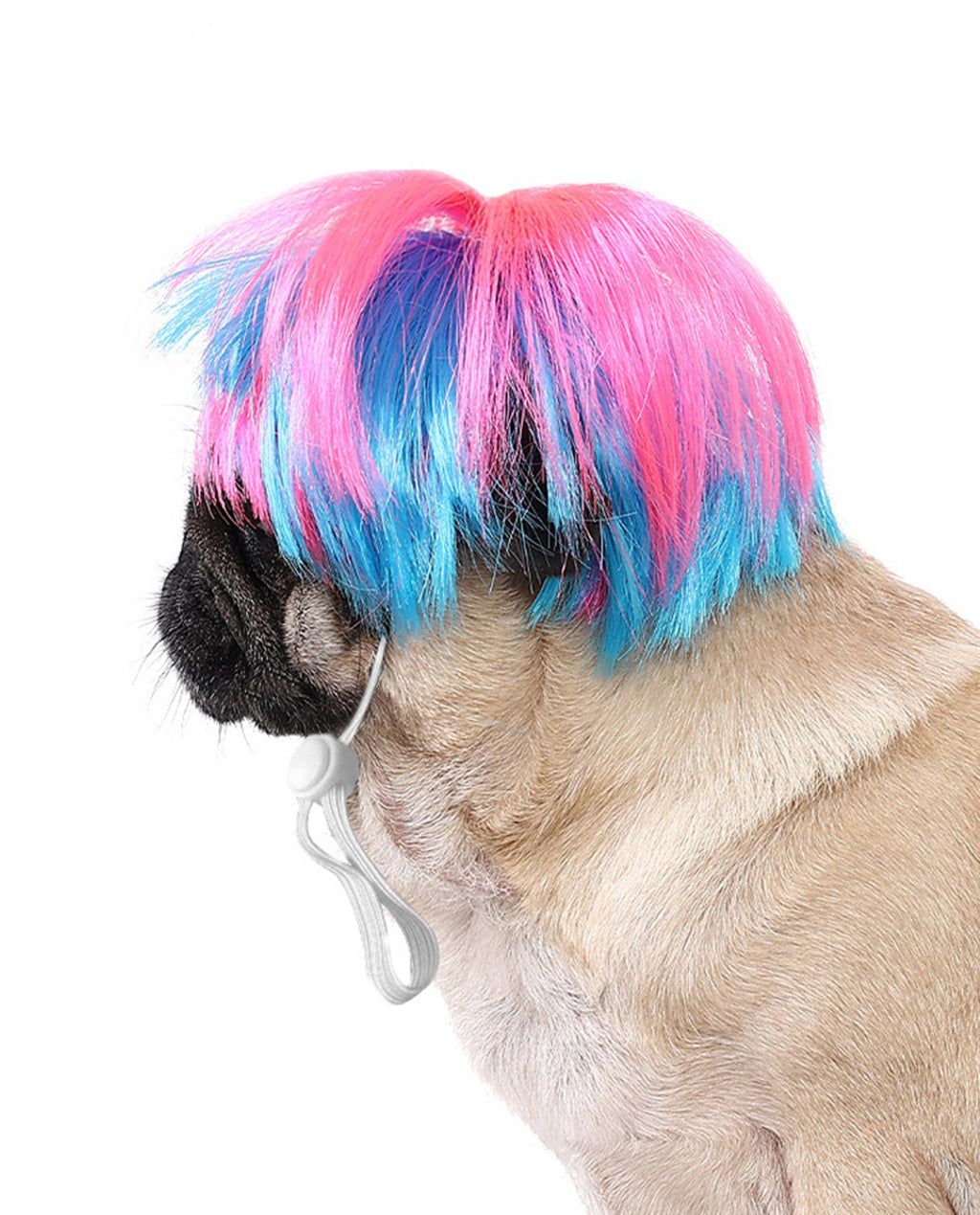 Short Cotton Candy Pastel Synthetic Wig for Pets - ABHAIR