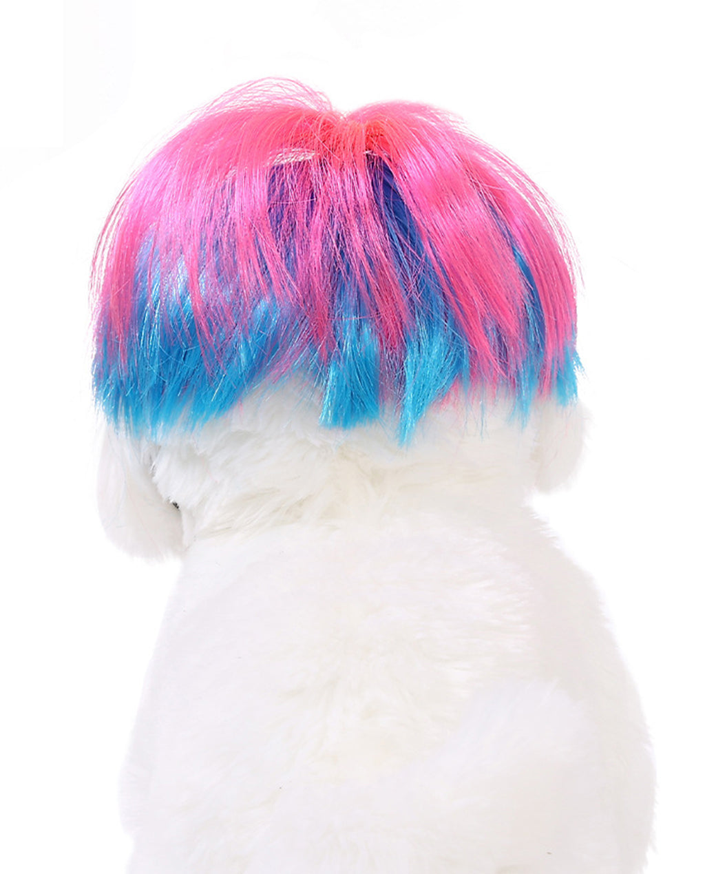 Short Cotton Candy Pastel Synthetic Wig for Pets - ABHAIR