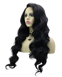 24" Natural Black Body Wave Synthetic Lace Front Wig