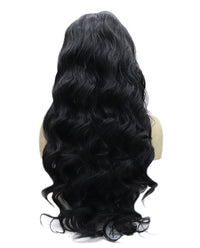 24" Natural Black Body Wave Synthetic Lace Front Wig