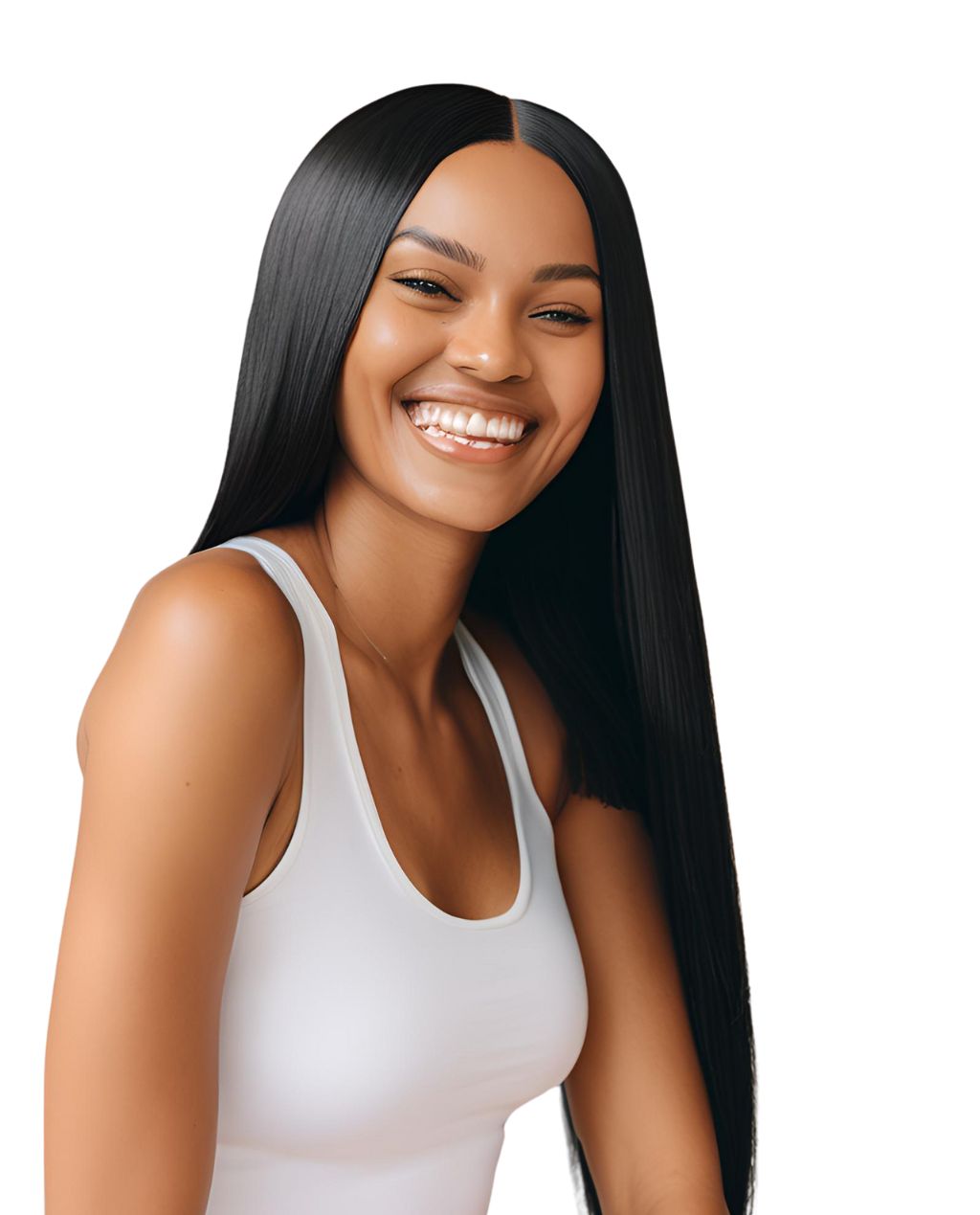 22" Natural Black Synthetic Lace Front Wig