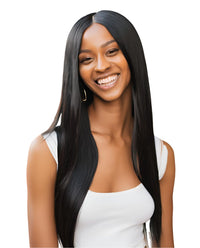 22" Natural Black Synthetic Lace Front Wig