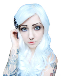 Ice White Swept Bang Wavy Costume Wig