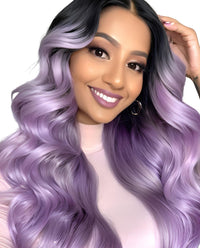 Lavende Ombre 22" Body Wave Synthetic Lace Front Wig