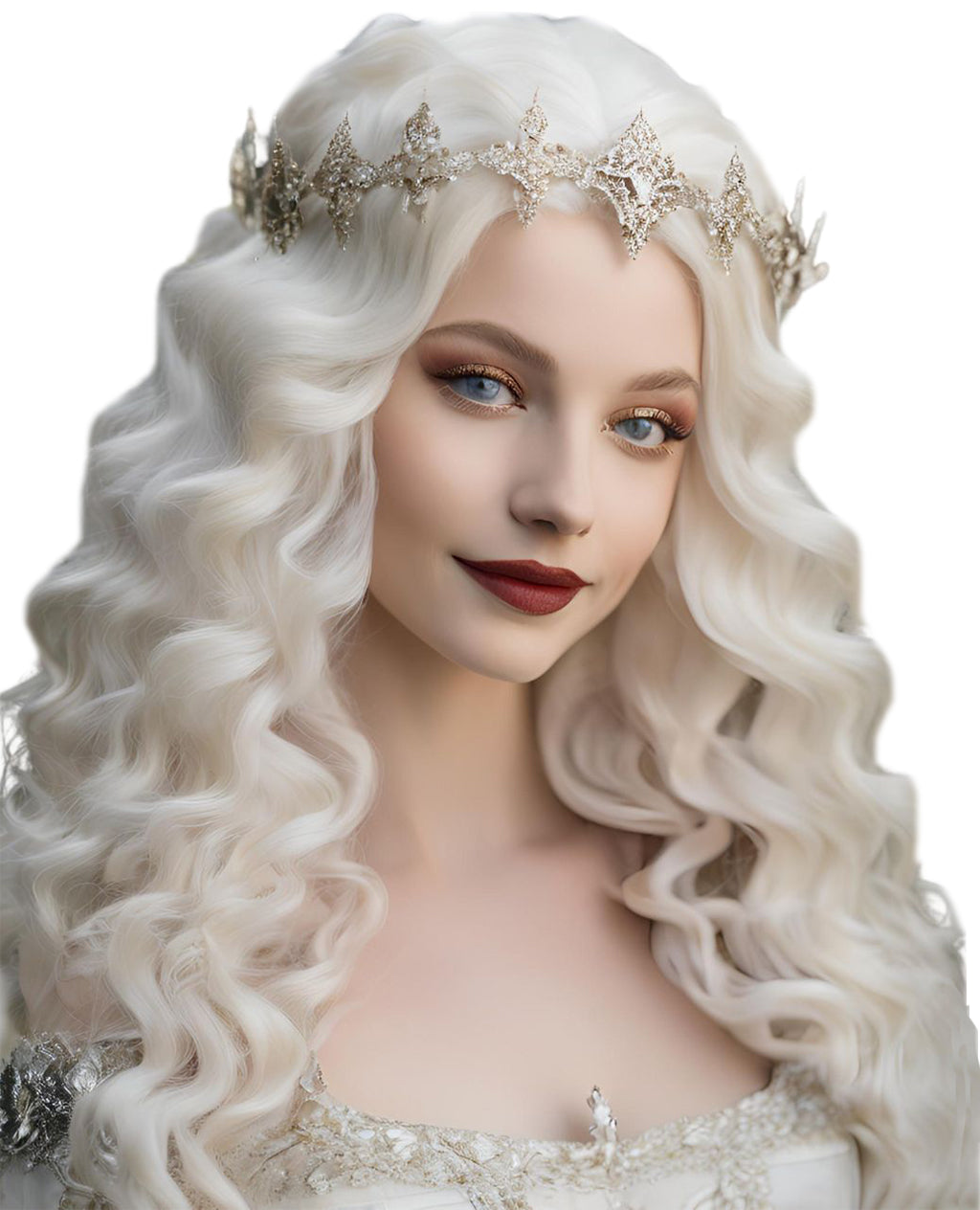 White Queen of Alice Through The Looking Glass Inspired Synthetic Costume Wig