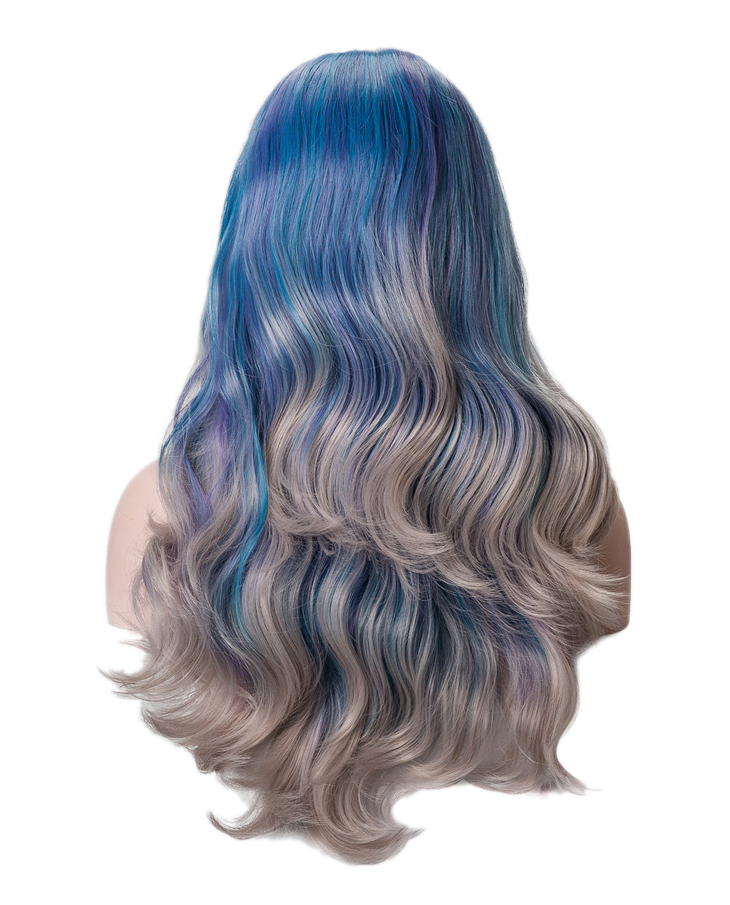 Blue/Gray Wavy 18"  Synthetic Lace Front Wig