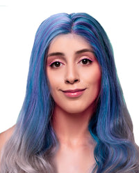 Blue/Gray Wavy 18"  Synthetic Lace Front Wig - ABHAIR